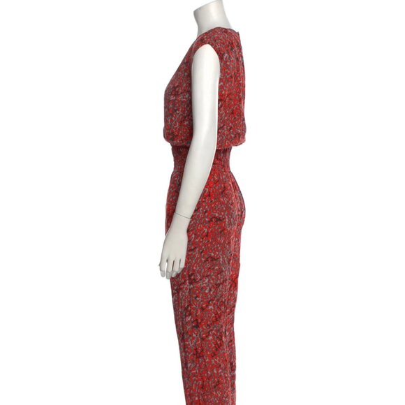 MAJE Pioma Leopard-print Woven Jumpsuit In Imprime Size XS EU 34 Red Gray Grey - Picture 4 of 11